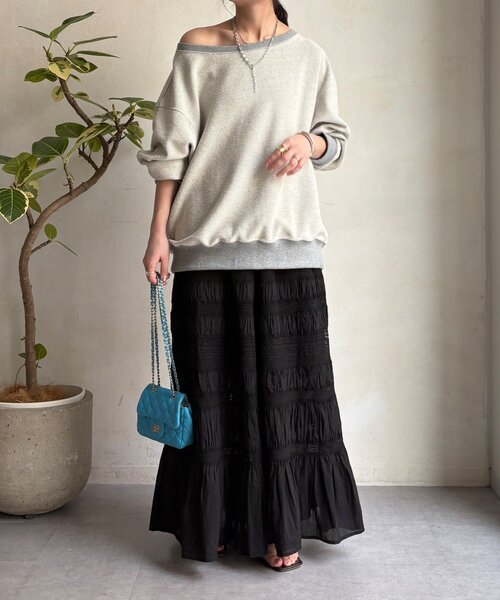 DouDou(ドゥドゥ)の「インドレースティアードスカート(スカート・レディース・ホワイト/ブラック・FREE)」の21枚目の写真