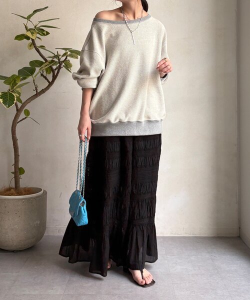 DouDou(ドゥドゥ)の「インドレースティアードスカート(スカート・レディース・ホワイト/ブラック・FREE)」の22枚目の写真