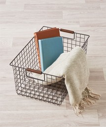 PEARL LIFE（パールライフ）の「ワイヤーバスケットL(木柄)（収納グッズ）」