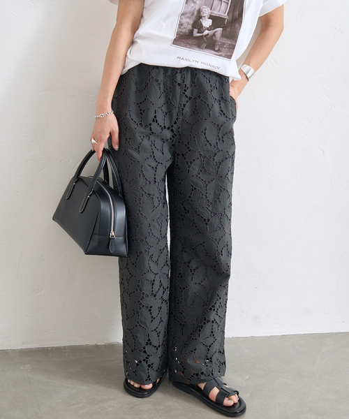 TICCA（ティッカ）の「別注【TICCA / ティッカ】フラワーレースパンツ JSP（その他パンツ・レディース・カーキ/チャコールグレー・FREE）」の9枚目の写真