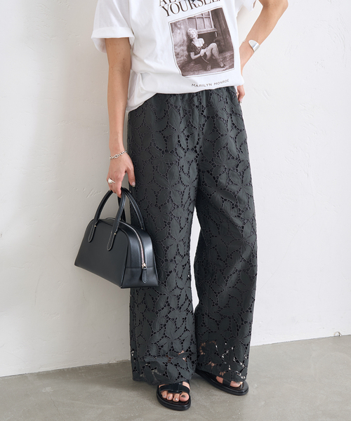 TICCA（ティッカ）の「別注【TICCA / ティッカ】フラワーレースパンツ JSP（その他パンツ・レディース・カーキ/チャコールグレー・FREE）」の10枚目の写真