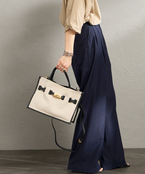 VIOLAd'ORO（ヴィオラドーロ）の「【WEB限定】 [VIOLAd’ORO / ヴィオラドーロ] BRUNO 2WAY キャンバスバッグ（トートバッグ・レディース・キナリ・ONE SIZE）」の8枚目の写真