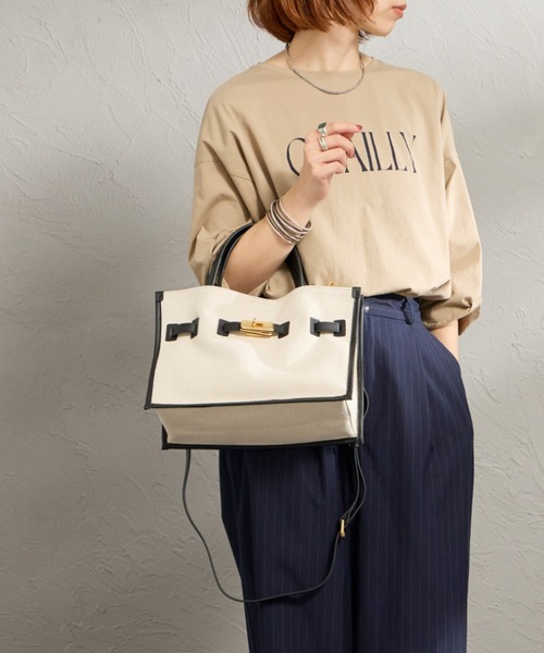 VIOLAd'ORO（ヴィオラドーロ）の「【WEB限定】 [VIOLAd’ORO / ヴィオラドーロ] BRUNO 2WAY キャンバスバッグ（トートバッグ・レディース・キナリ・ONE SIZE）」の11枚目の写真