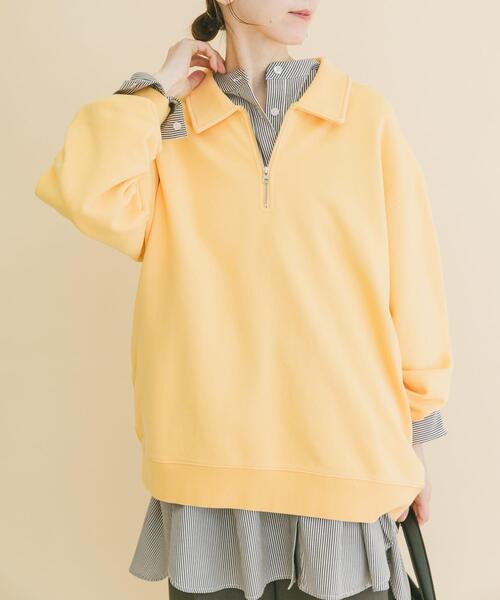 ITEMS URBANRESEARCH（アイテムズ アーバンリサーチ）の「ハーフジップフェード裏毛プルオーバー（スウェット・メンズ・グリーン/レッド/ブラック/イエロー・LARGE/MEDIUM）」の4枚目の写真