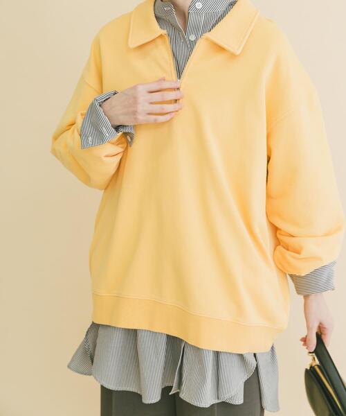 ITEMS URBANRESEARCH（アイテムズ アーバンリサーチ）の「ハーフジップフェード裏毛プルオーバー（スウェット・メンズ・グリーン/レッド/ブラック/イエロー・LARGE/MEDIUM）」の8枚目の写真