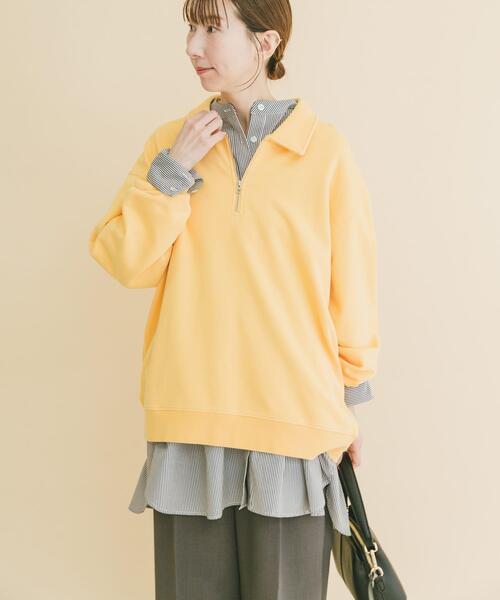 ITEMS URBANRESEARCH（アイテムズ アーバンリサーチ）の「ハーフジップフェード裏毛プルオーバー（スウェット・メンズ・グリーン/レッド/ブラック/イエロー・LARGE/MEDIUM）」の10枚目の写真