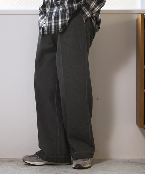 Firsthand(ファーストハンド)の「Firsthand/ファーストハンド フェード加工 コットン タック ワイドパンツ(その他パンツ・メンズ・ブラック/ベージュ・MEDIUM/LARGE)」の6枚目の写真