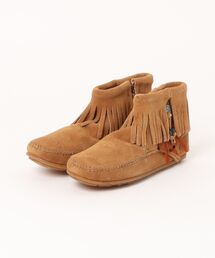 【MINNETONKA】CONCHO FEATHER SIDE ZIP BOOT レディース