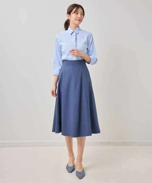 NARACAMICIE(ナラカミーチェ)の「【NARACAMICIE】【セットアップ対応】ライトデニム風フレアスカート(スカート・レディース・ホワイト・M)」の11枚目の写真