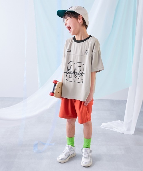 devirock（デビロック）の「【涼感 サラッとメッシュ】BIGシルエット ナンバリングプリント 半袖Tシャツ（Tシャツ/カットソー・キッズ・ライトグレー/ブラック/ブルーグレー/ダークグリーン・100cm/110cm/120cm/130cm/140cm/150cm/160cm）」の12枚目の写真