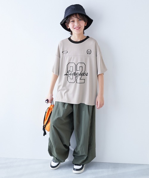 devirock（デビロック）の「【涼感 サラッとメッシュ】BIGシルエット ナンバリングプリント 半袖Tシャツ（Tシャツ/カットソー・キッズ・ライトグレー/ブラック/ブルーグレー/ダークグリーン・100cm/110cm/120cm/130cm/140cm/150cm/160cm）」の13枚目の写真