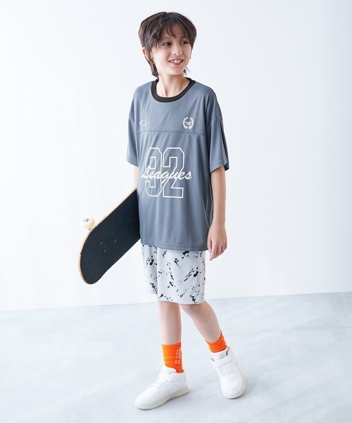 devirock（デビロック）の「【涼感 サラッとメッシュ】BIGシルエット ナンバリングプリント 半袖Tシャツ（Tシャツ/カットソー・キッズ・ライトグレー/ブラック/ブルーグレー/ダークグリーン・100cm/110cm/120cm/130cm/140cm/150cm/160cm）」の15枚目の写真