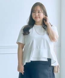 SMILE LAND | <大きいサイズ>【らめちゃんコラボ】ペプラムカットソートップス(Tシャツ/カットソー)