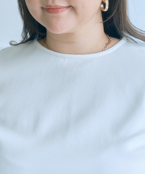 SMILE LAND(スマイルランド)の「<大きいサイズ>【らめちゃんコラボ】ペプラムカットソートップス(Tシャツ/カットソー・レディース・ホワイト/ブラック・5L/4L/3L/LL/L)」の14枚目の写真