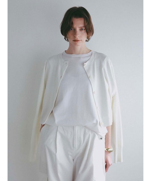 HER.（ハー）の「ショートカーディガン（ニット/セーター・レディース・ブラック/オフホワイト・フリー）」の6枚目の写真