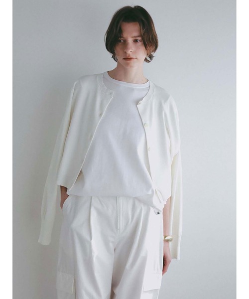 HER.（ハー）の「ショートカーディガン（ニット/セーター・レディース・ブラック/オフホワイト・フリー）」の7枚目の写真