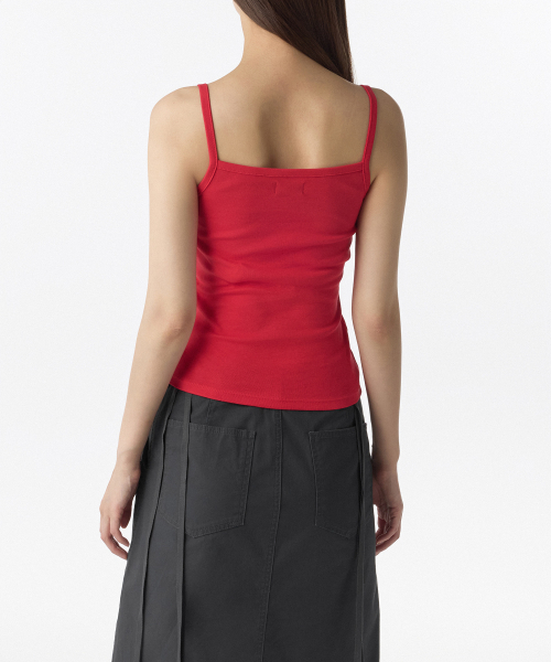MUSINSA STANDARD WOMAN（ムシンサスタンダードウーマン）の「ウィメンズVネックスリーブレストップ[レッド]（Tシャツ/カットソー・レディース・その他・LARGE/X-SMALL/SMALL/MEDIUM）」の2枚目の写真