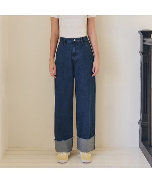 ロールアップデニムパンツ / インディゴ