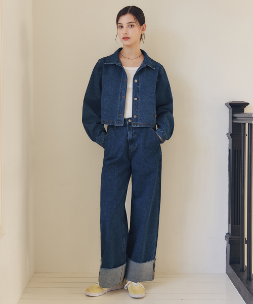 ロールアップデニムパンツ / インディゴ