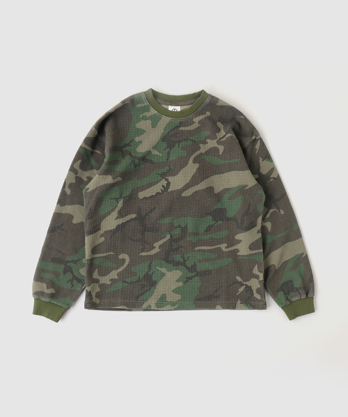 PULP/417EDIFICE(パルプフォーワンセブンエディフィス)の「FOSTEX MCD / フォステックスエムシーディー VTG WASHED CAMO LS THERMAL(Tシャツ/カットソー・メンズ・カーキ・SMALL/MEDIUM)」の1枚目の写真