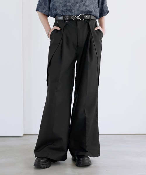 SOCCE(ソーシー)の「レイヤードラップTRフレアスラックス(スラックス・メンズ・ブラック/グレー・L/M/S/XL)」の22枚目の写真