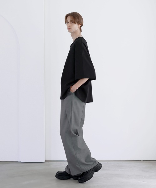 SOCCE(ソーシー)の「レイヤードラップTRフレアスラックス(スラックス・メンズ・ブラック/グレー・L/M/S/XL)」の6枚目の写真