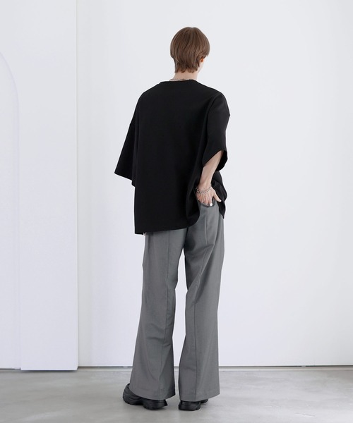SOCCE(ソーシー)の「レイヤードラップTRフレアスラックス(スラックス・メンズ・ブラック/グレー・L/M/S/XL)」の7枚目の写真
