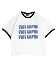 ニットリブディテール半袖Tシャツ/FS8WTS03F ホワイト ブラック