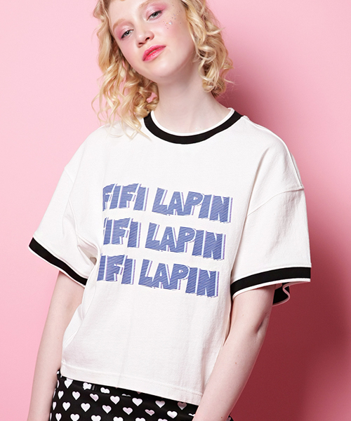 FIFI LAPIN（フィフィラパン）の「ニットリブディテール半袖Tシャツ/FS8WTS03F ホワイト ブラック（Tシャツ/カットソー・レディース・その他・FREE）」の5枚目の写真