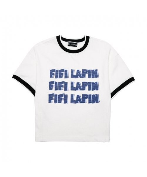 FIFI LAPIN（フィフィラパン）の「ニットリブディテール半袖Tシャツ/FS8WTS03F ホワイト ブラック（Tシャツ/カットソー・レディース・その他・FREE）」の2枚目の写真
