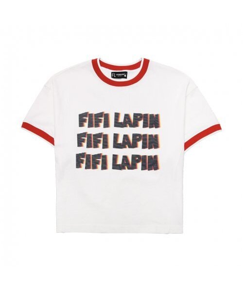 FIFI LAPIN（フィフィラパン）の「ニットリブディテール半袖Tシャツ/FS8WTS03F ホワイト ブラック（Tシャツ/カットソー・レディース・その他・FREE）」の3枚目の写真