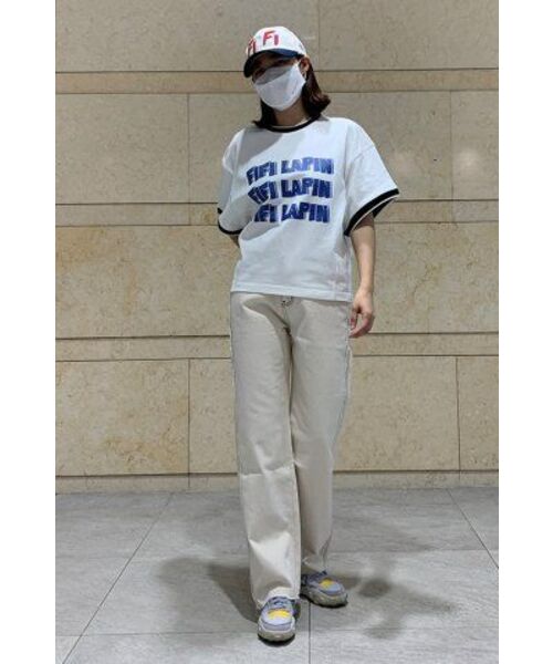 FIFI LAPIN（フィフィラパン）の「ニットリブディテール半袖Tシャツ/FS8WTS03F ホワイト ブラック（Tシャツ/カットソー・レディース・その他・FREE）」の4枚目の写真