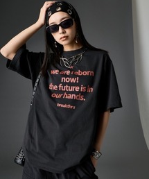 綿100%ピグメント染バックプリントTシャツ<大きいサイズ有>GEVS.