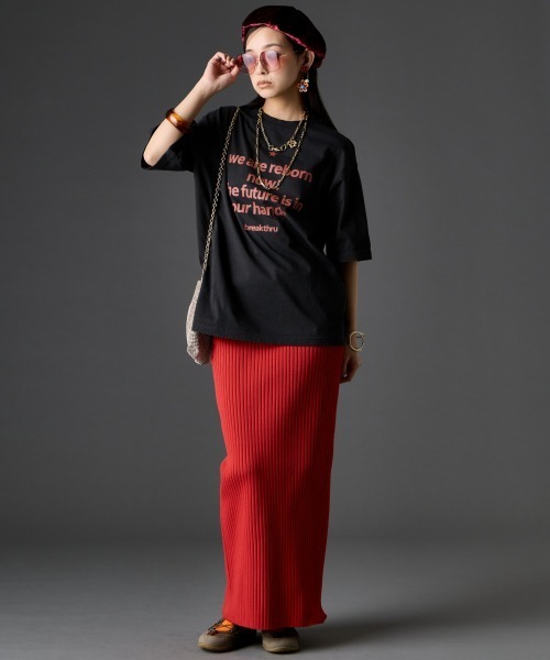 GEVS.(ジェイヴィス)の「綿100%ピグメント染バックプリントTシャツ<大きいサイズ有>GEVS.(Tシャツ/カットソー・レディース・スミクロ/イエロー・3L/LL/L/M/5L/4L)」の7枚目の写真