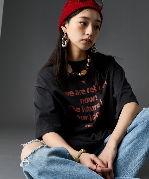 GEVS.(ジェイヴィス)の「綿100%ピグメント染バックプリントTシャツ<大きいサイズ有>GEVS.(Tシャツ/カットソー・レディース・スミクロ/イエロー・3L/LL/L/M/5L/4L)」の18枚目の写真