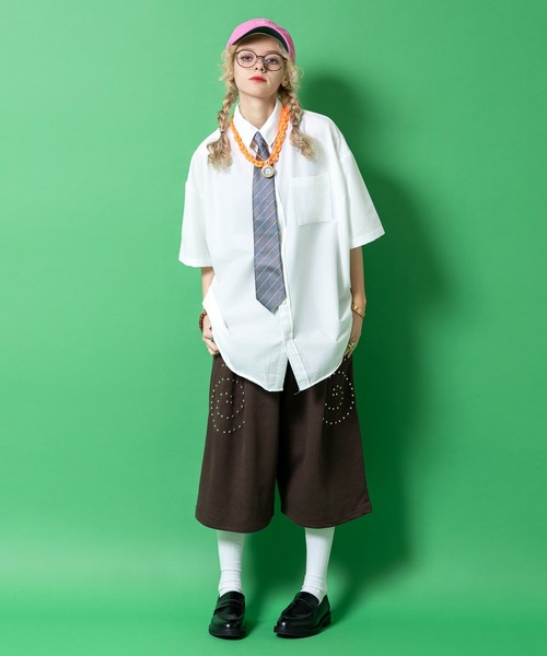 a.p.o.v.(エーピーオービー)の「a.p.o.v. オーバーサイズストライプ半袖シャツ(シャツ/ブラウス・メンズ・ブルー/ブラック/ホワイト・ONESIZE)」の7枚目の写真