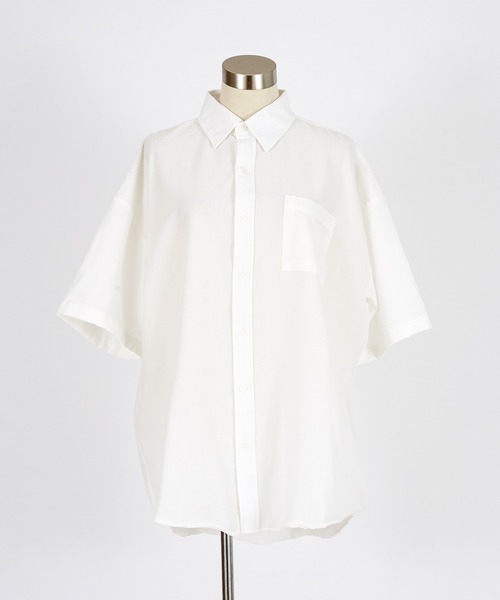 a.p.o.v.(エーピーオービー)の「a.p.o.v. オーバーサイズストライプ半袖シャツ(シャツ/ブラウス・メンズ・ブルー/ブラック/ホワイト・ONESIZE)」の15枚目の写真