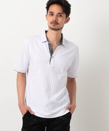 【NICOLE SPORTS】幾何学柄スキッパーポロシャツ