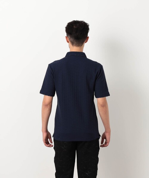 NICOLE CLUB FOR MEN(ニコルクラブフォーメン)の「【NICOLE SPORTS】幾何学柄スキッパーポロシャツ(ポロシャツ・メンズ・ライトグレー/ホワイト/ラベンダー/ブラック/ネイビー・L/XL/M/XXL)」の11枚目の写真