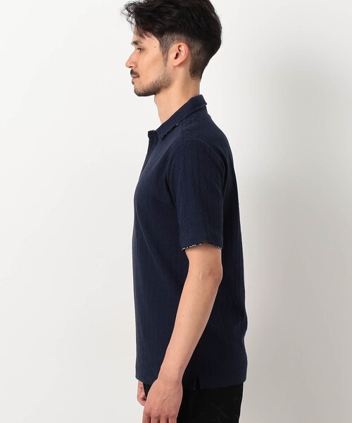 NICOLE CLUB FOR MEN(ニコルクラブフォーメン)の「【NICOLE SPORTS】幾何学柄スキッパーポロシャツ(ポロシャツ・メンズ・ライトグレー/ホワイト/ラベンダー/ブラック/ネイビー・L/XL/M/XXL)」の12枚目の写真