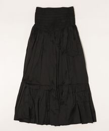 POLY TAFFETA SHIRRING SKIRT