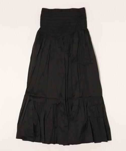 sara mallika(サラ マリカ)の「POLY TAFFETA SHIRRING SKIRT(スカート・レディース・チェック/ブラック・M/S)」の1枚目の写真