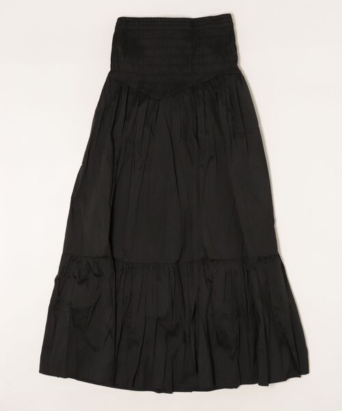 sara mallika(サラ マリカ)の「POLY TAFFETA SHIRRING SKIRT(スカート・レディース・チェック/ブラック・M/S)」の3枚目の写真