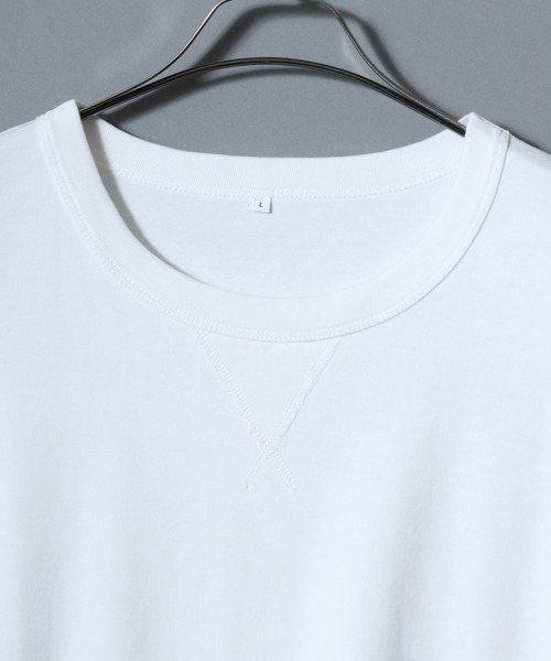 ANPAS（アンパス）の「Short-Sleeve Crewneck Sweatshirt / コットン 5分袖スウェット 無地 ユニセックス メンズ レディース トレーナー Tシャツ 綿100％ シンプル（Tシャツ/カットソー・メンズ・ブラック/ダークブルー/マスタード/オレンジ/グリーン/ボルドー/ライトグレー/ホワイト/ブルー/サックスブルー・LL/L/M）」の11枚目の写真
