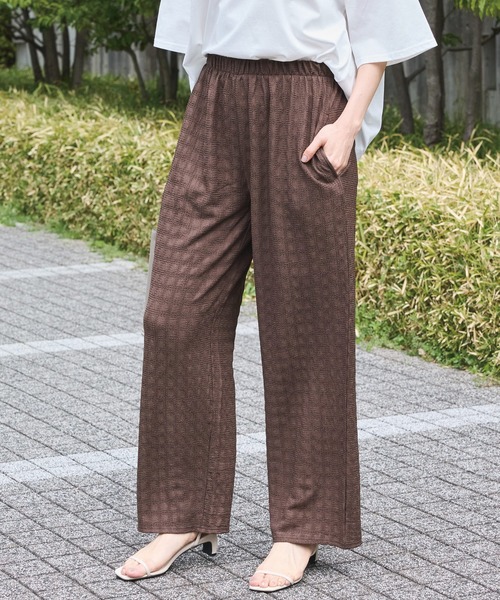 LAVEANGE(ラビアンジェ)の「楊柳カットソーイージーパンツ(その他パンツ・レディース・ブラック/ピンク/ブラウン・M/LL/3L/4L/5L)」の8枚目の写真