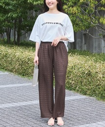 LAVEANGE（ラビアンジェ）の「楊柳カットソーイージーパンツ｜すっきり美脚＆万能着回し/夏も快適/きれいめ/楽ちん/ウエストゴム（その他パンツ）」