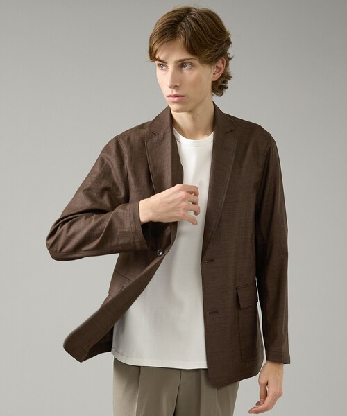 ABAHOUSE(アバハウス)の「カレンダー加工 リネンライク サマージャケット/ 軽量 ストレッチ(テーラードジャケット・メンズ・チャコールグレー/ダークブラウン/ベージュ系その他・46/50/48)」の3枚目の写真