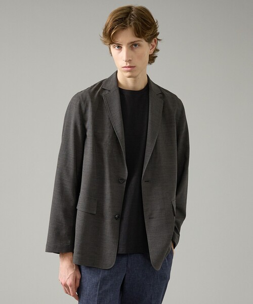 ABAHOUSE(アバハウス)の「カレンダー加工 リネンライク サマージャケット/ 軽量 ストレッチ(テーラードジャケット・メンズ・チャコールグレー/ダークブラウン/ベージュ系その他・46/50/48)」の2枚目の写真