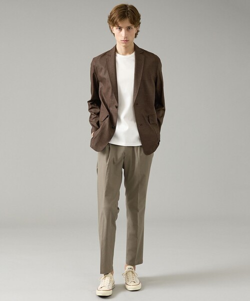 ABAHOUSE(アバハウス)の「カレンダー加工 リネンライク サマージャケット/ 軽量 ストレッチ(テーラードジャケット・メンズ・チャコールグレー/ダークブラウン/ベージュ系その他・46/50/48)」の4枚目の写真