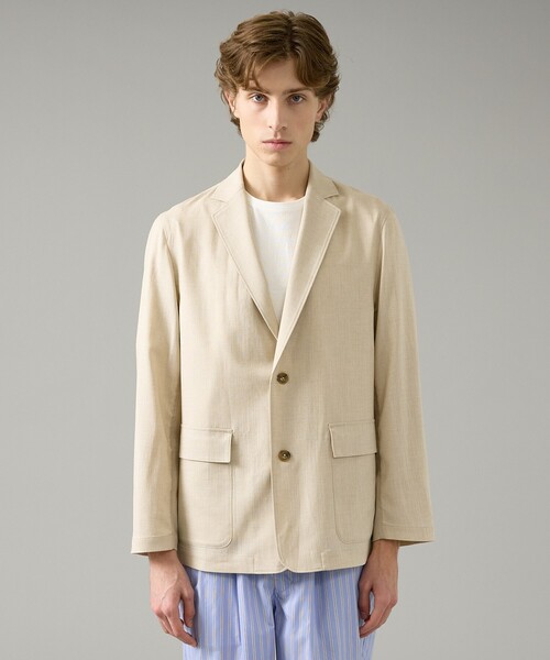ABAHOUSE(アバハウス)の「カレンダー加工 リネンライク サマージャケット/ 軽量 ストレッチ(テーラードジャケット・メンズ・チャコールグレー/ダークブラウン/ベージュ系その他・46/50/48)」の5枚目の写真